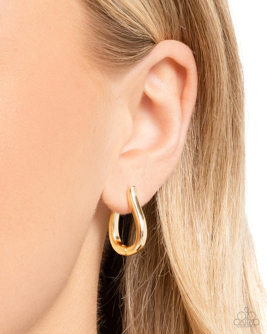 Generous Grace - Gold 3/4 Inch Hinge Hoop Earring Paparazzi E2093