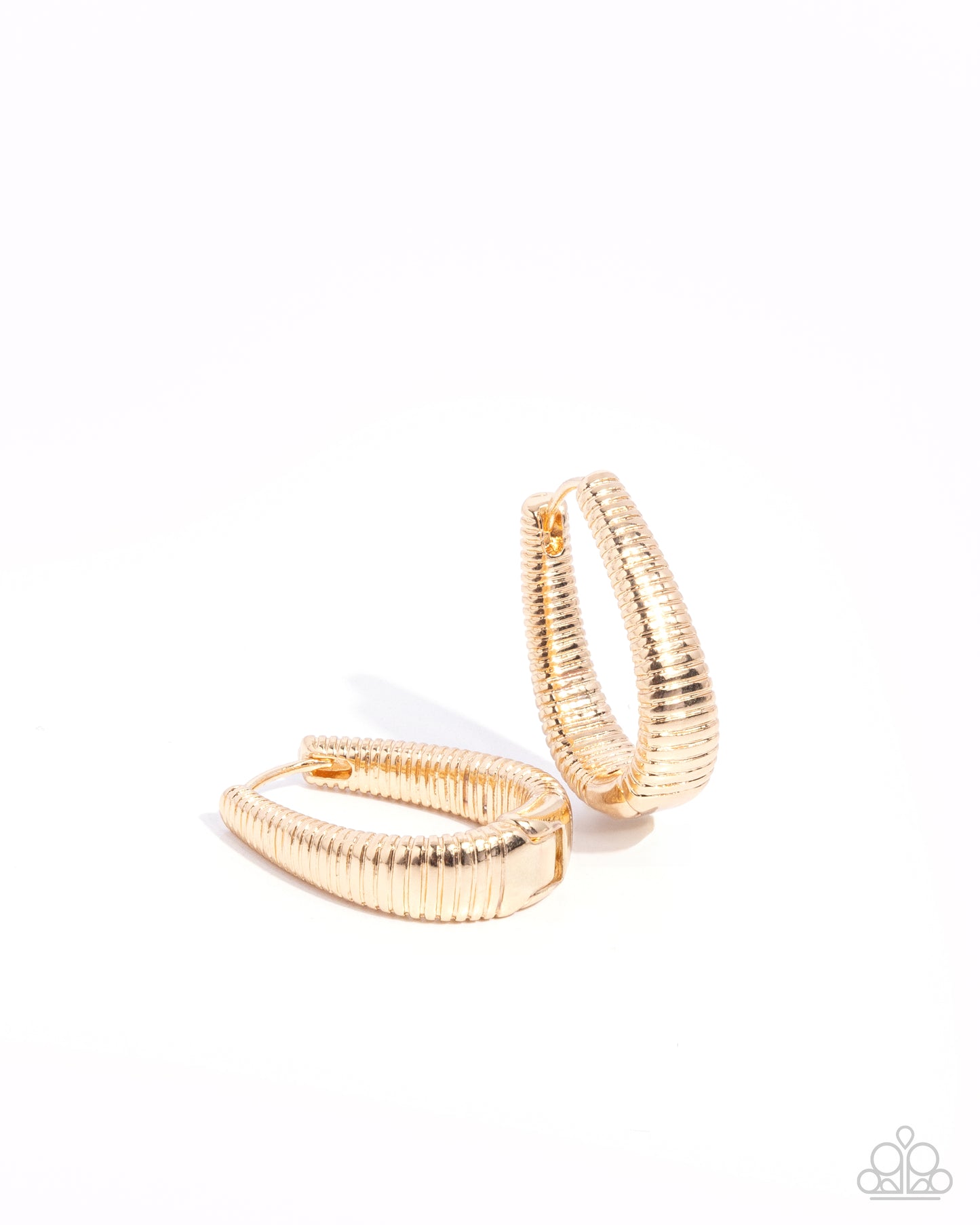 Paparazzi Limitless Leader - Gold Textured Hinge 3/4 Inch Hoop Earring E3304