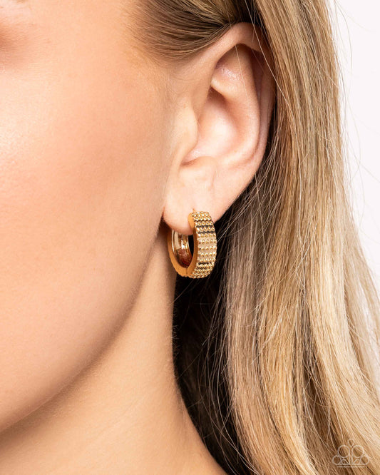 Paparazzi Join The Fun! - Gold Thick 3/4 Inch Hoop Earring
