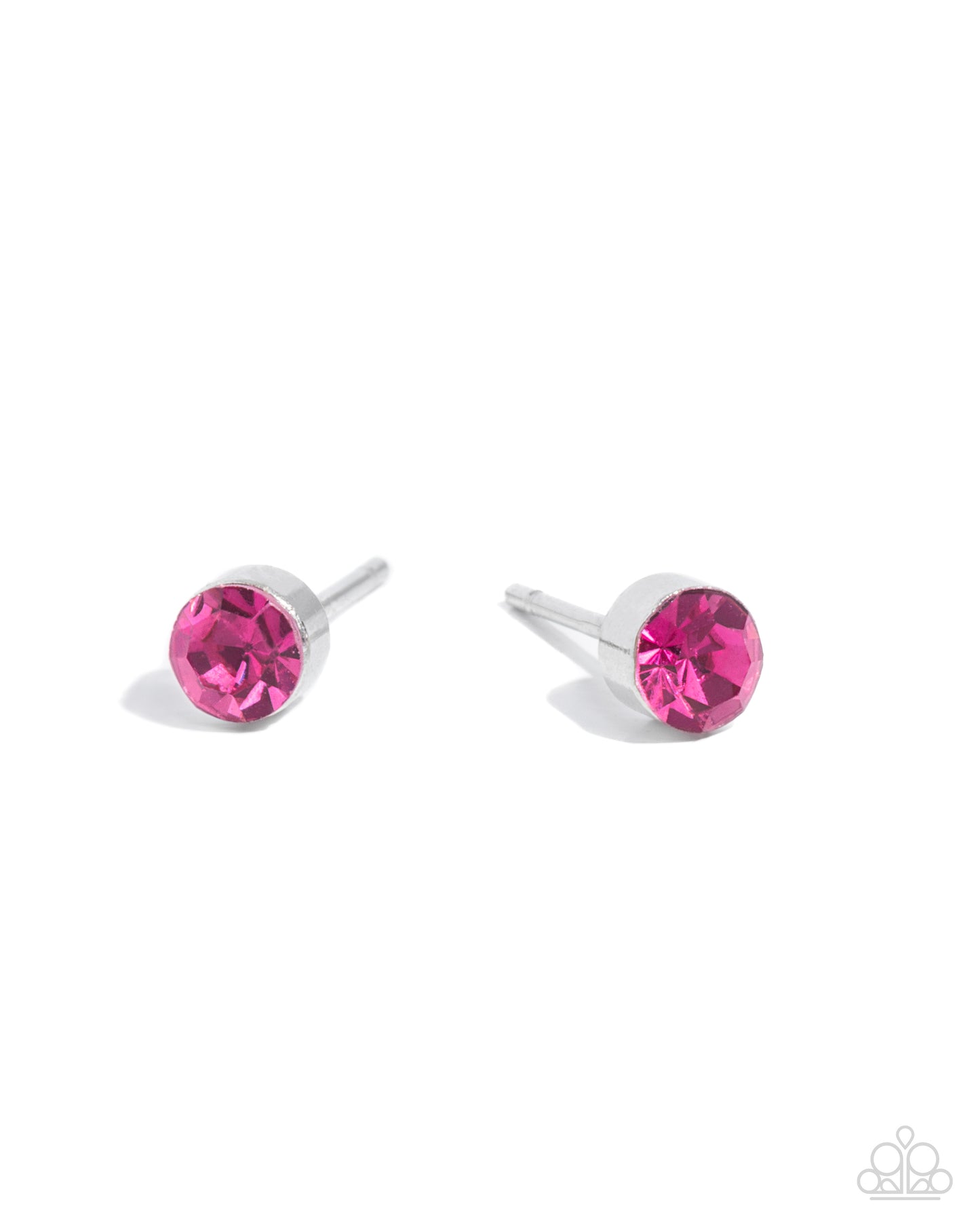 Logical Light - Pink Fuchsia Rhinestone Stud Earring Paparazzi E2166