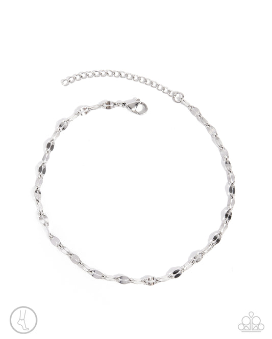 Relaxed Radiance - Silver Link Stainless Steel Anklet Paparazzi B2108