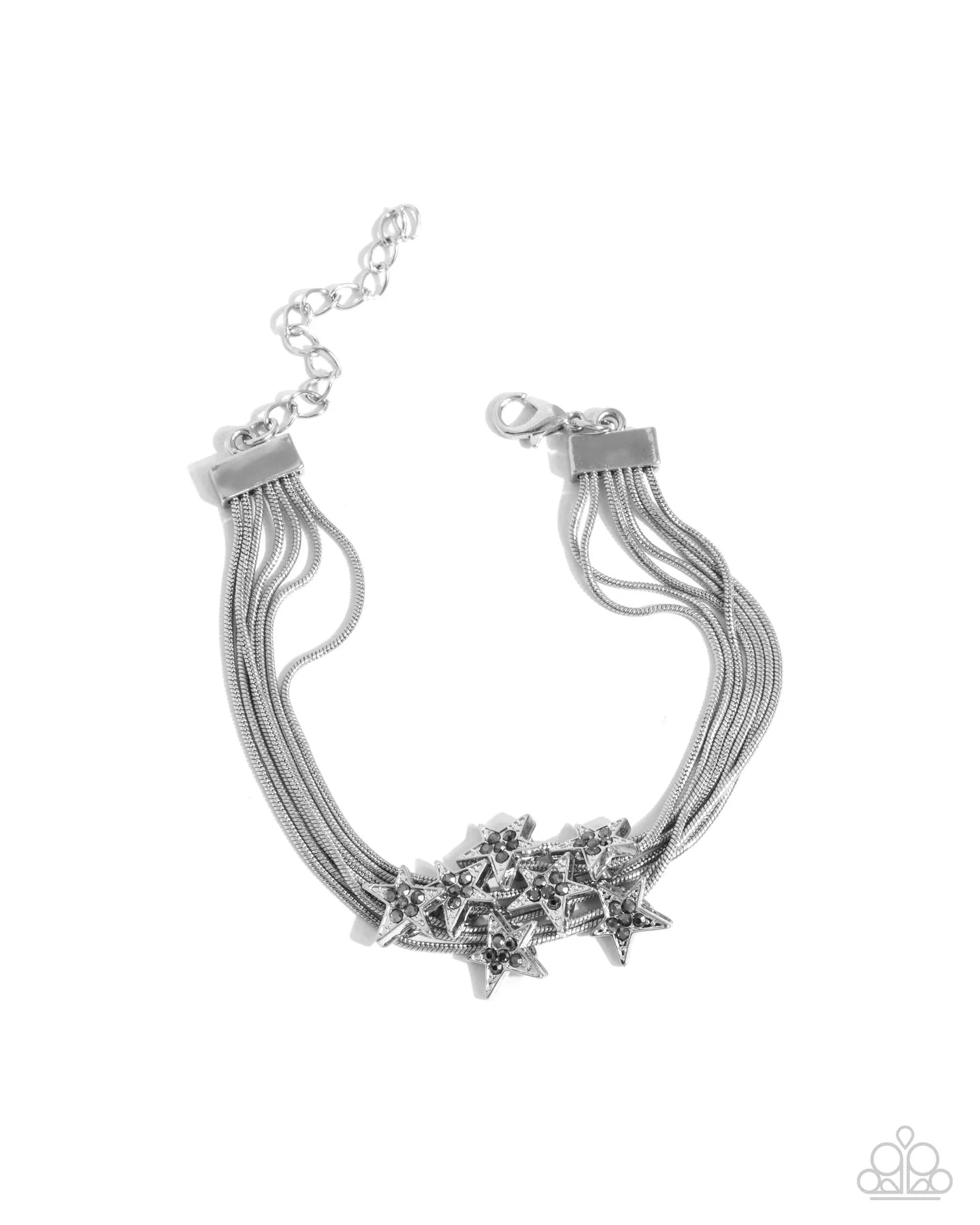 Paparazzi Guest Star - Silver Hematite Rhinestone Bracelet B1105