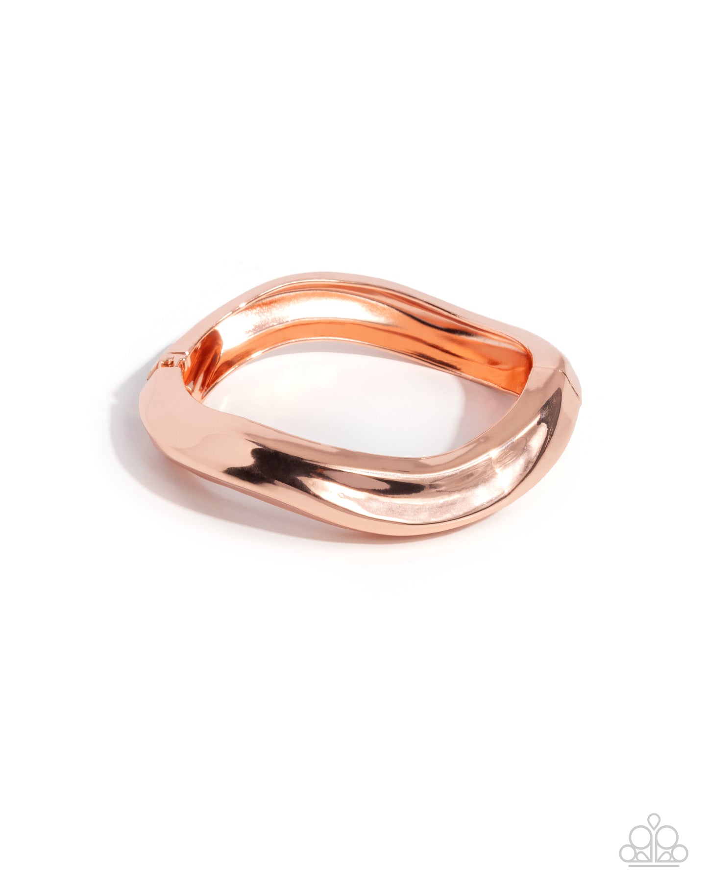 Paparazzi Abstract Audience - Copper - Shiny Copper Abstract Hinge Bangle Bracelet B2537