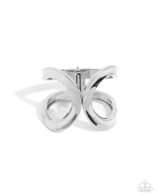 Airy Attraction - Silver High Sheen Bangle Like Hinge Bracelet Paparazzi B1910