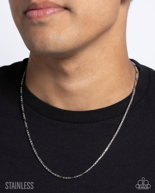 Pondering Paperclip - Silver Stainless Steel Urban Chain Necklace Paparazzi N3646