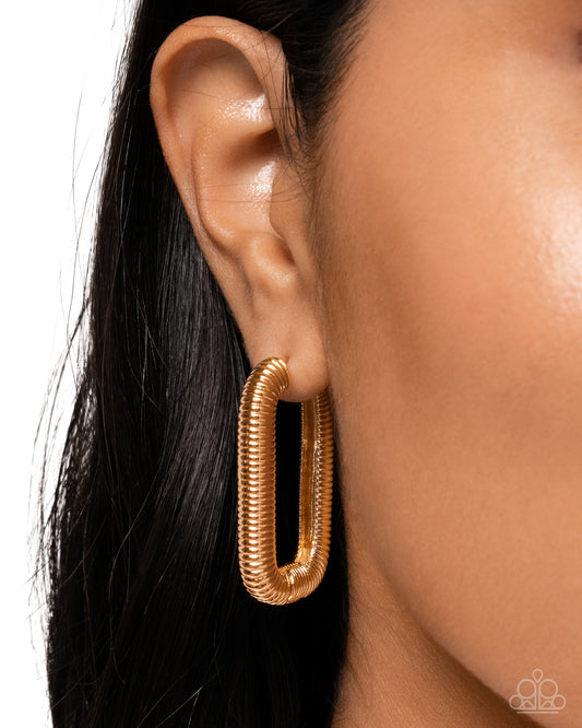 Spiral Supply - Gold Hinge Earring Paparazzi