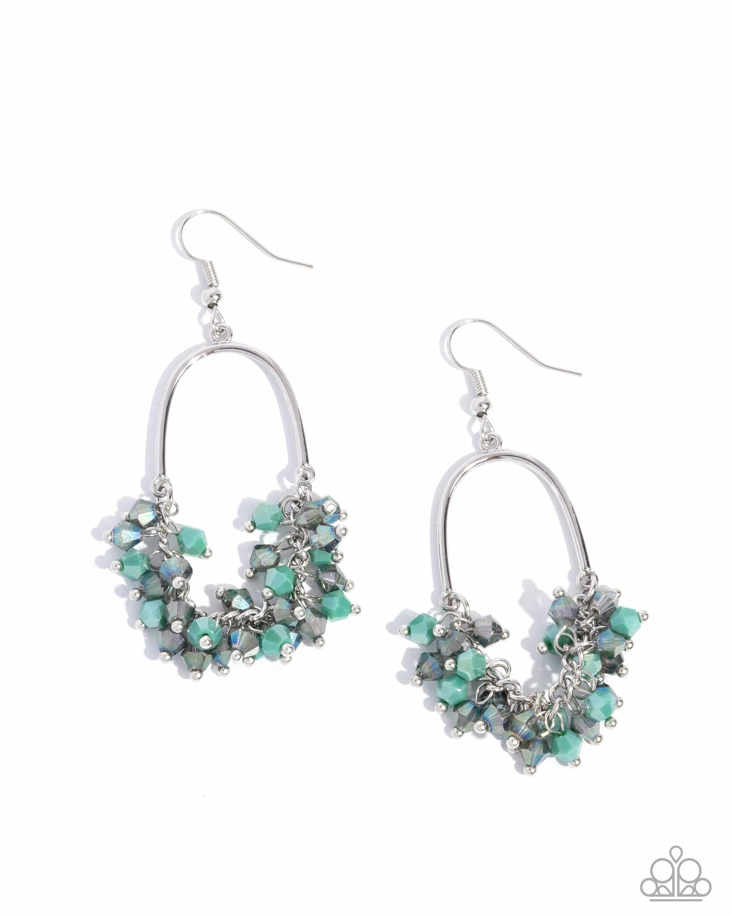 Chandelier Check - Green Bead Chandelier Earring Paparazzi E2290