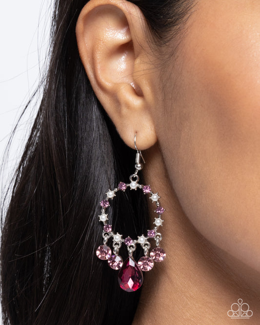 Regency Radiance - Purple Amethyst Rhinestone & White Pearl Earring Paparazzi E3085