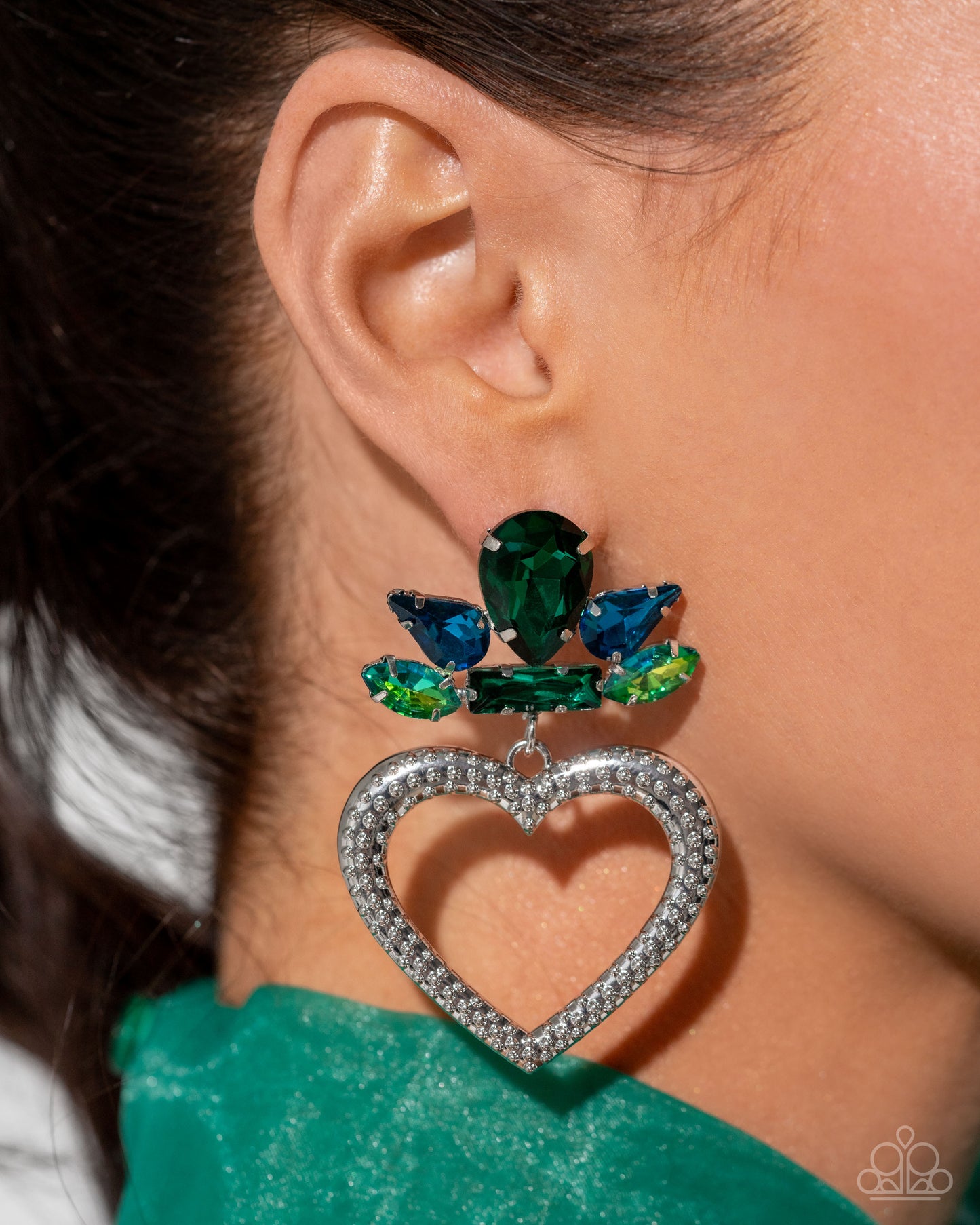 Pushing Perfection - Multi Gem Earring Life Of The Party October 2024 Paparazzi