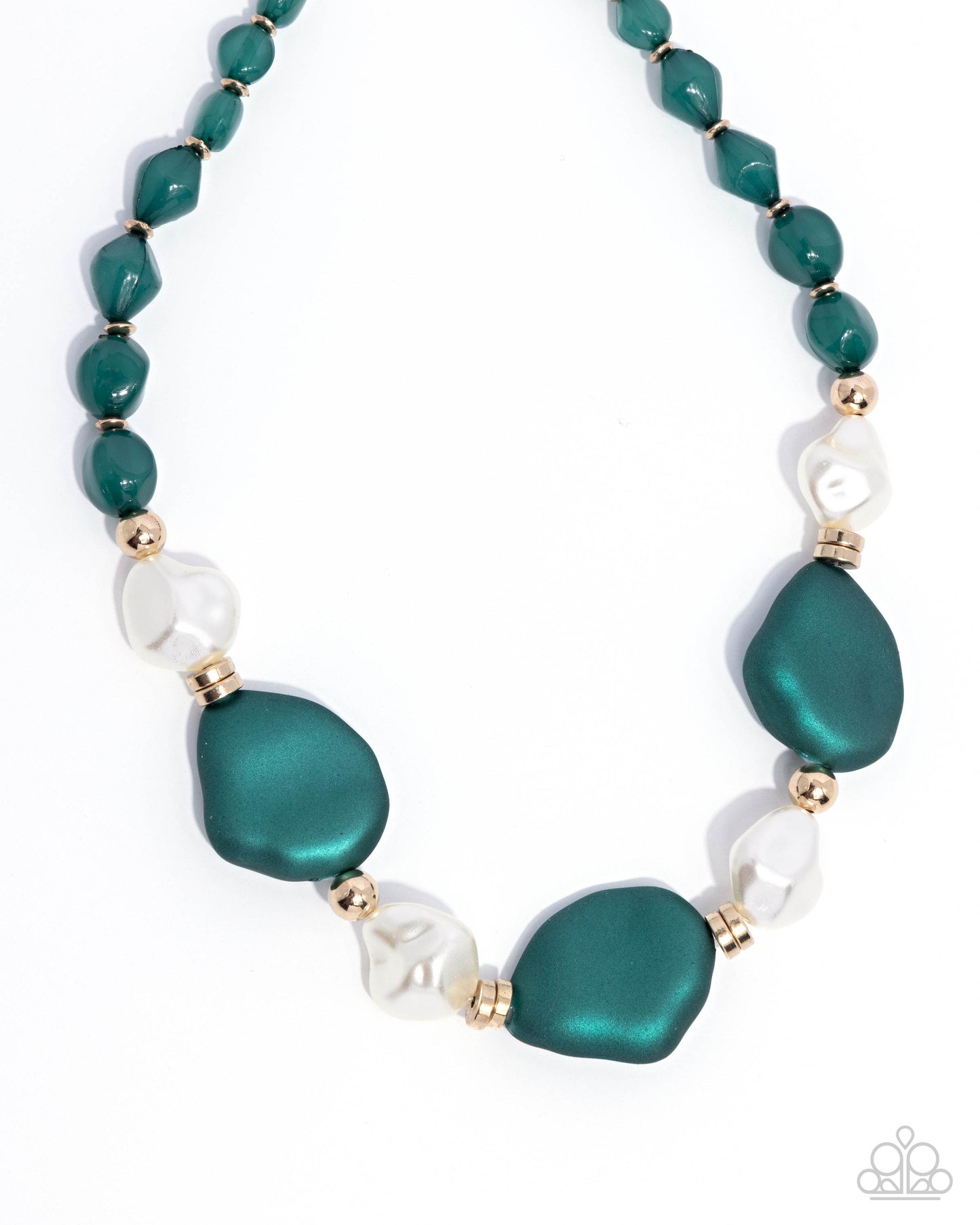 Forever Feature - Green Aventurine, Gold & White Pearl Bead Paparazzi