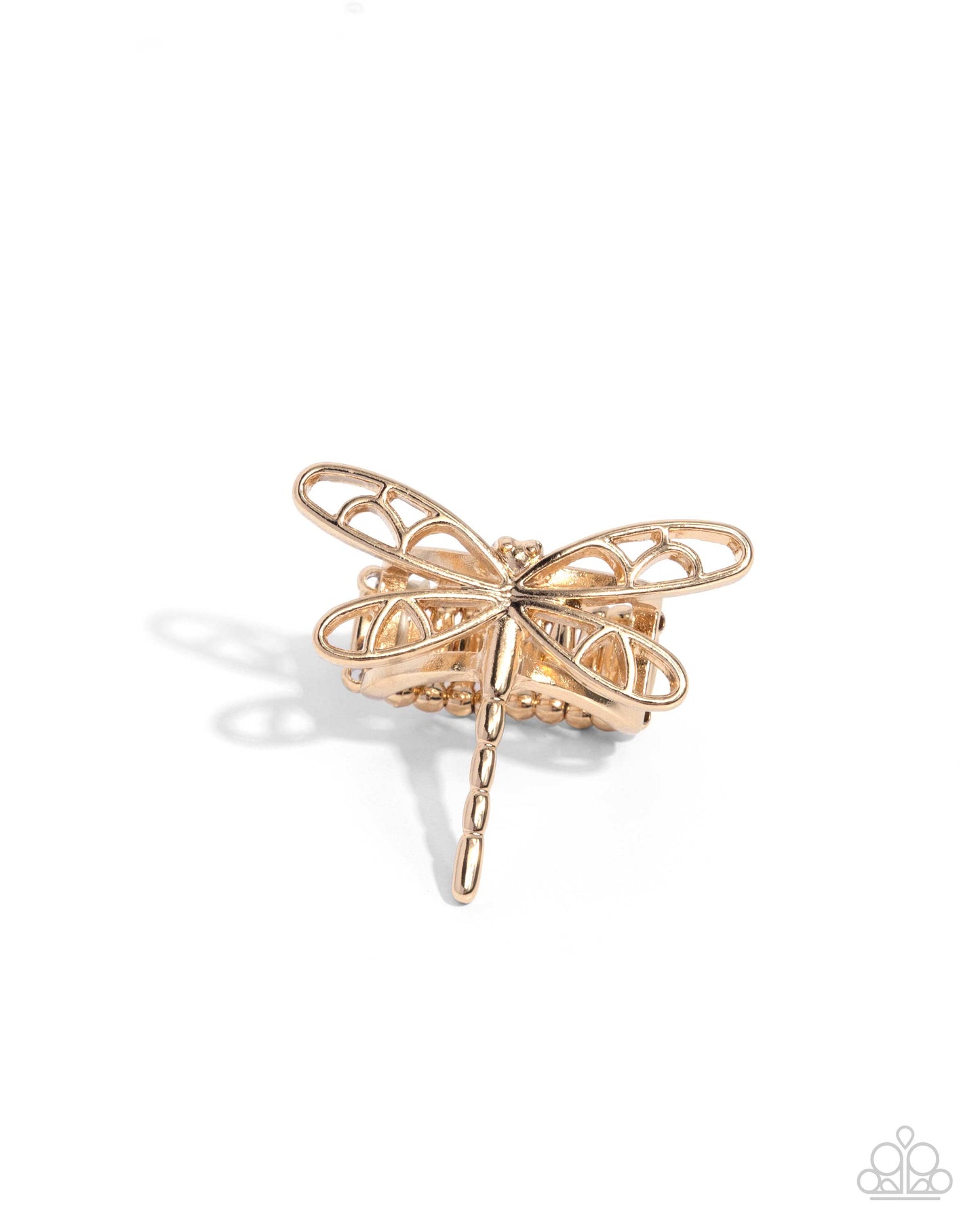 Dragonfly Depth - Gold Dragonfly Ring Paparazzi R0790