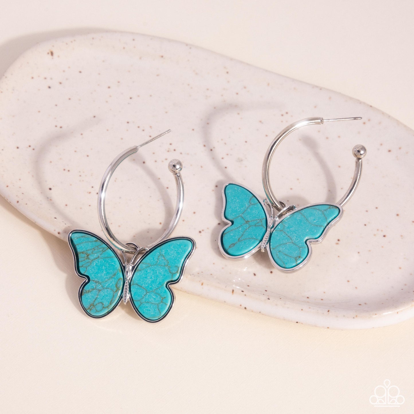 Melodic Mariposa - Blue Butterfly Santa Fe Style Earring Paparazzi