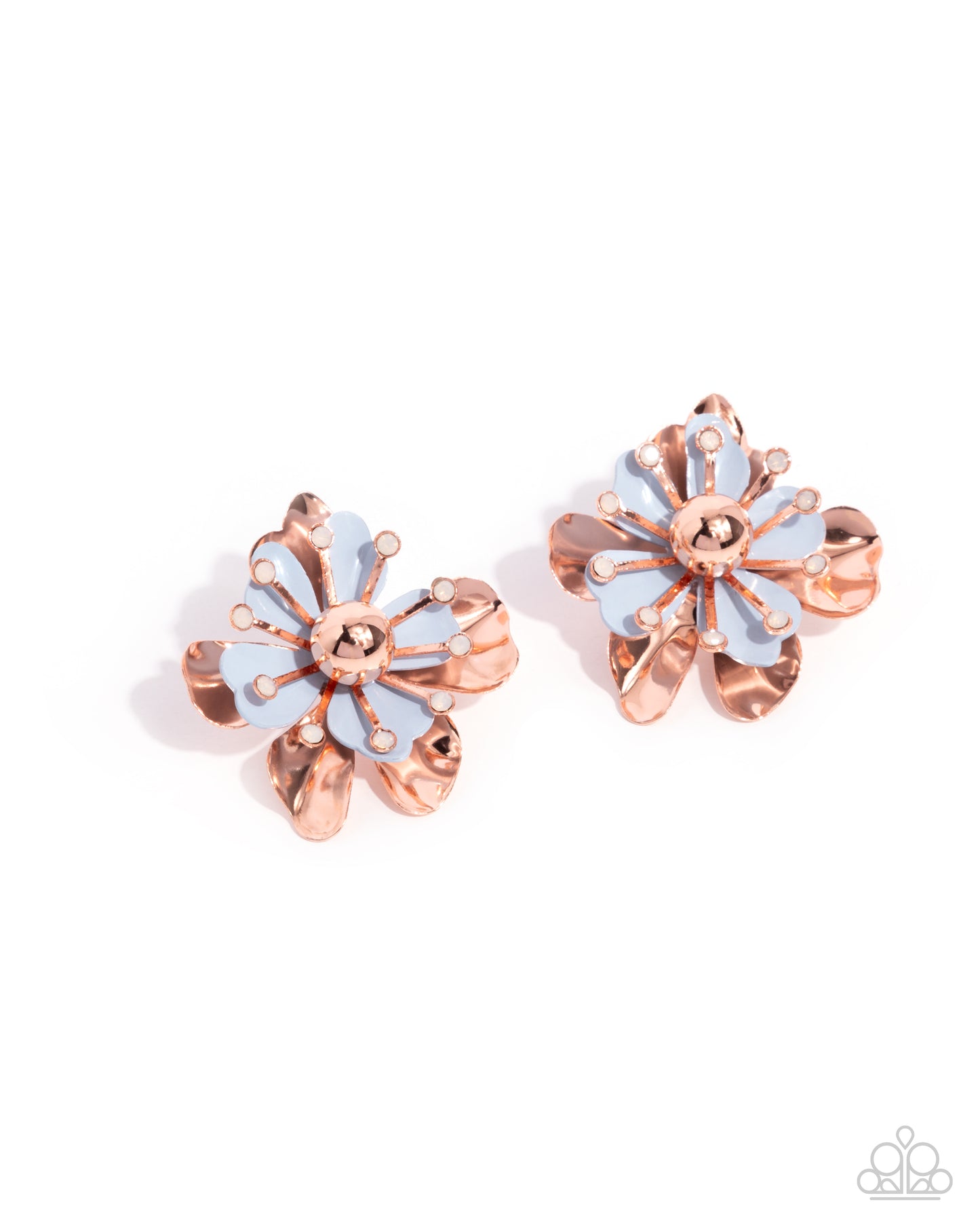 Paparazzi Pleasing Petals - Copper - Shiny Copper Flower Post Earring E3420