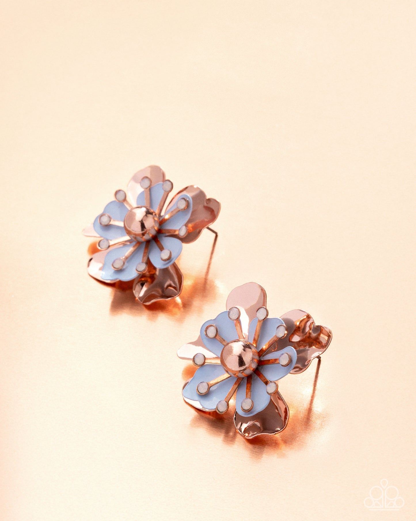Paparazzi Pleasing Petals - Copper - Shiny Copper Flower Post Earring E3420