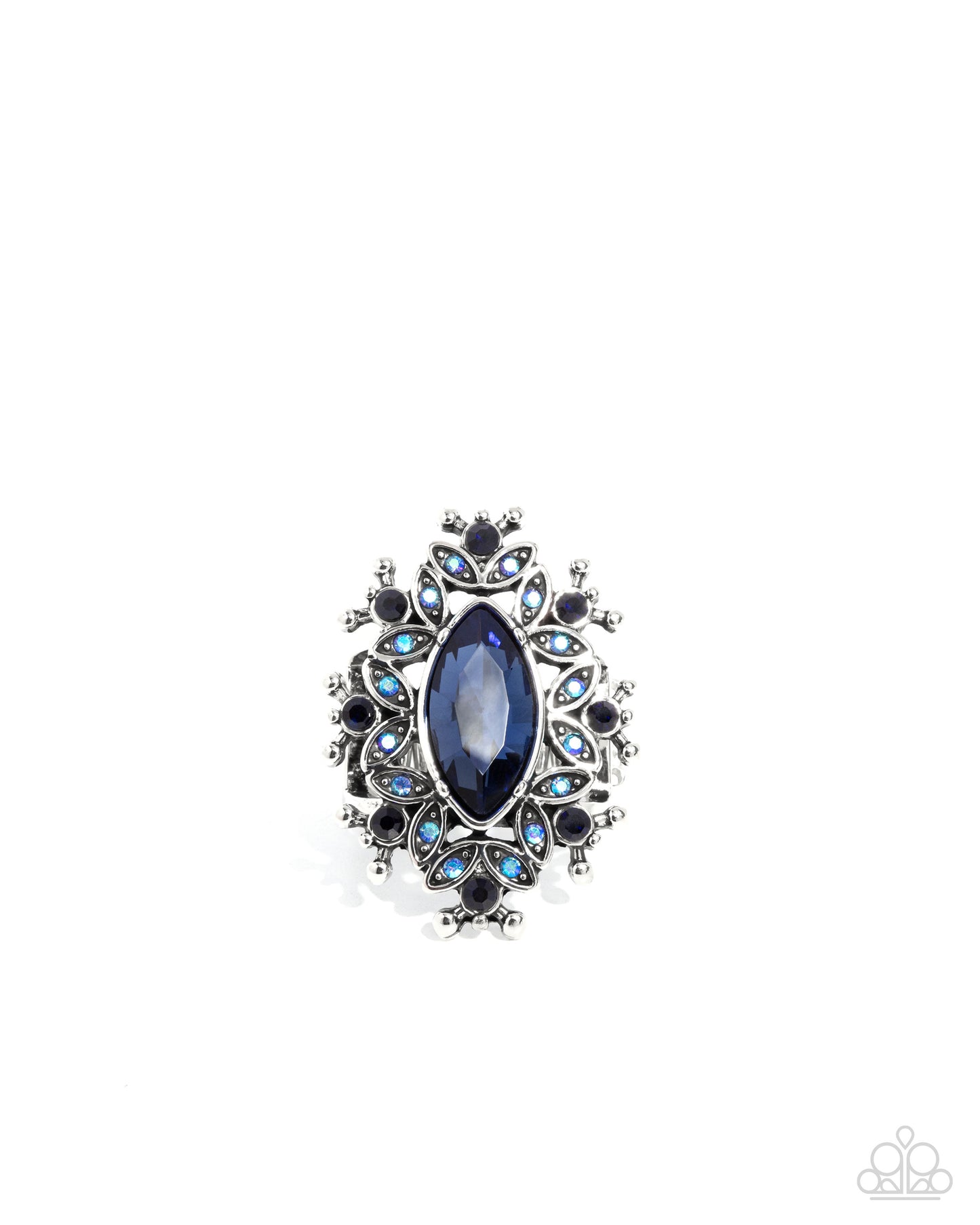 Elaborate Effect - Blue Montana & Light Sapphire Iridescent Rhinestone Gem Statement Ring Paparazzi R0821