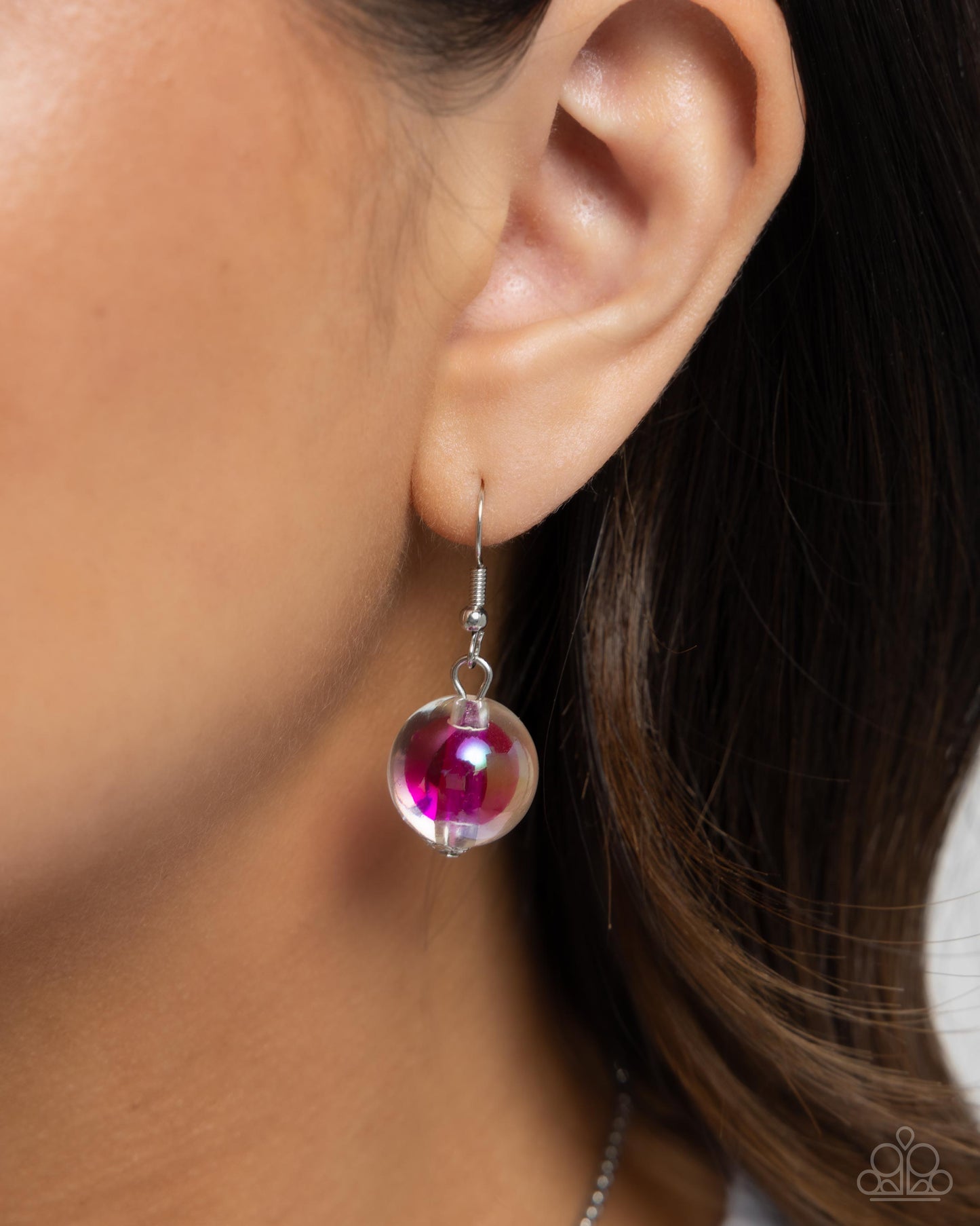 Iridescent Identity - Pink Peacock Vibrant Bubbly Bead Necklace Paparazzi N2934