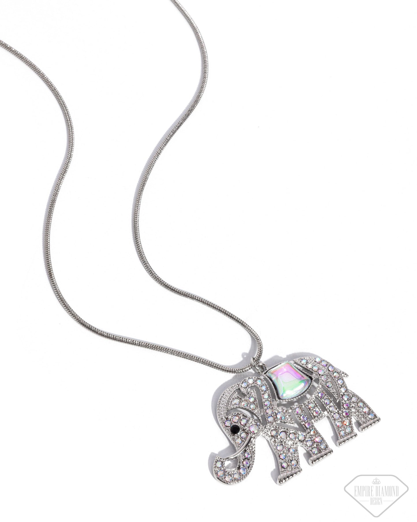 Unforgettable Shimmer - Multi Iridescent Rhinestone Silver Elephant Life Of The Party Empire Diamond Encore 2023 Paparazzi N2452