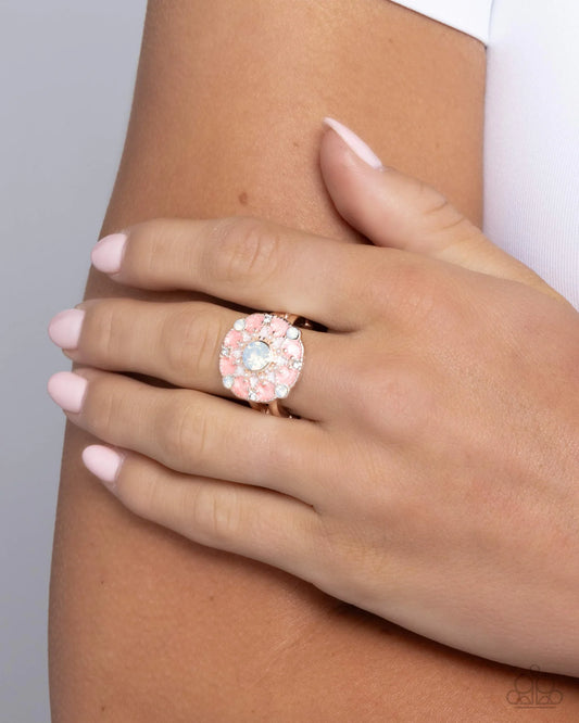Paparazzi Cheers to Perfection - Rose Gold Opalescent Rhinestone Ring R0591