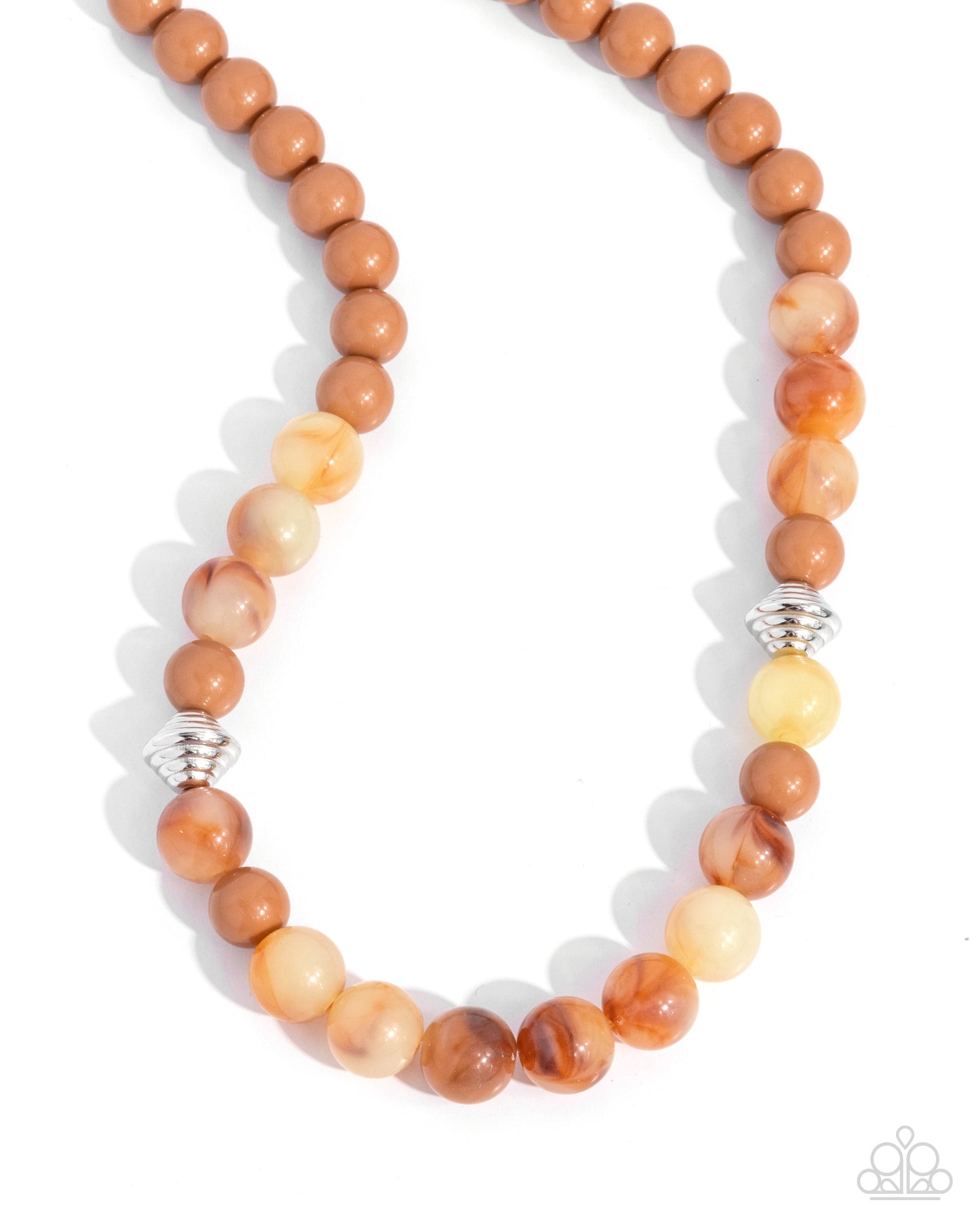 Showroom Swirl - Orange & Tomato Cream Bead Necklace Paparazzi