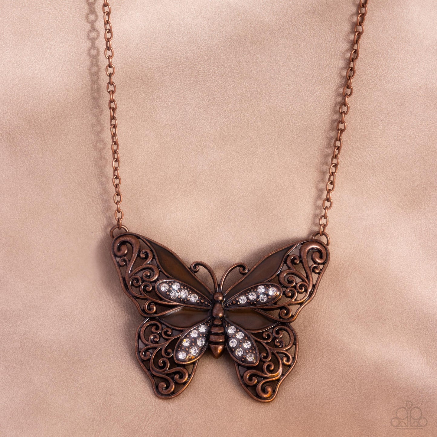 Flawless Flight - Copper Butterfly Necklace Paparazzi N2609