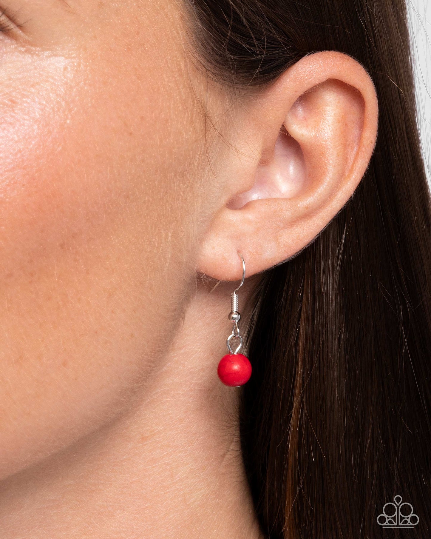 Romantic Refuel - Red Stone & Silver Heart Long Necklace Santa Fe Style Paparazzi N3540