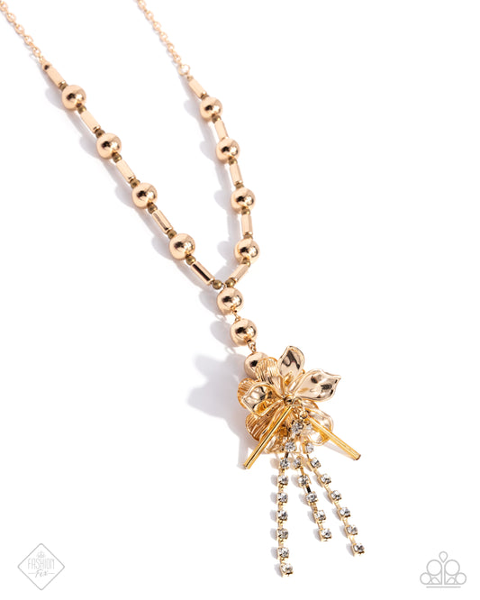 Secret Gardener - Gold Necklace Glimpses Of Malibu Fashion Fix January 2025 Paparazzi N3190