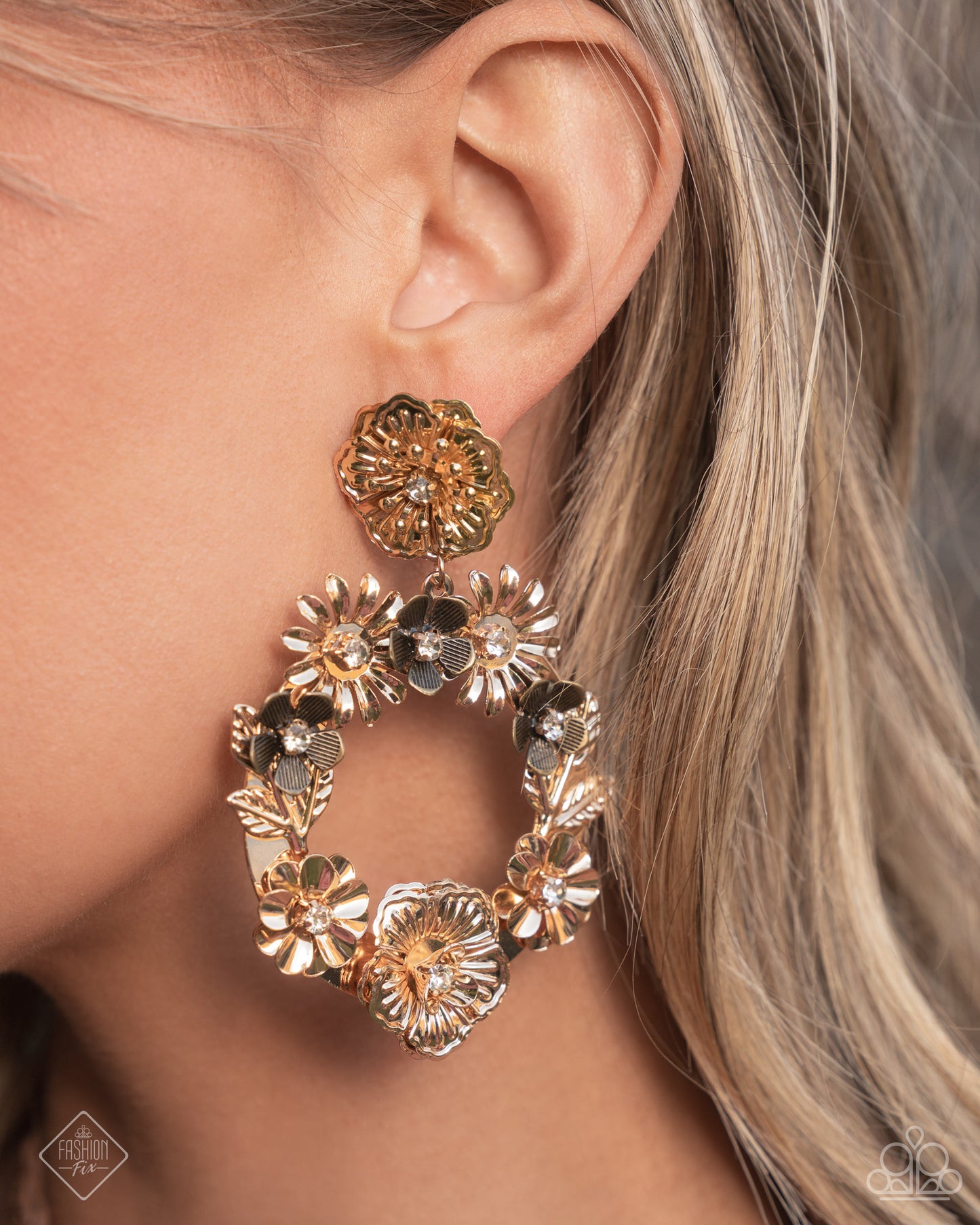 Graceful Garden - Gold and Brass Flower Post Earrings Glimpses Of Malibu Fashion Fix January 2025 Paparazzi
