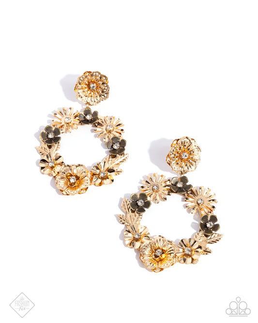 Graceful Garden - Gold and Brass Flower Post Earrings Glimpses Of Malibu Fashion Fix January 2025 Paparazzi