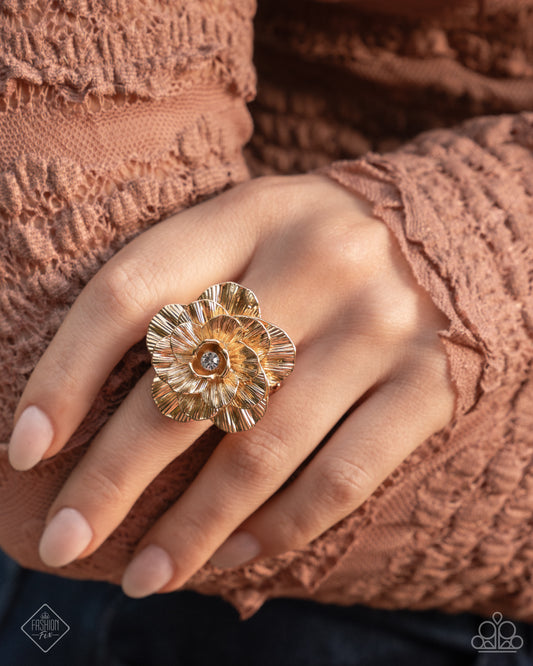Grand Garden - Gold Flower Ring Glimpses Of Malibu January 2025 Fashion Fix Paparazzi R1050