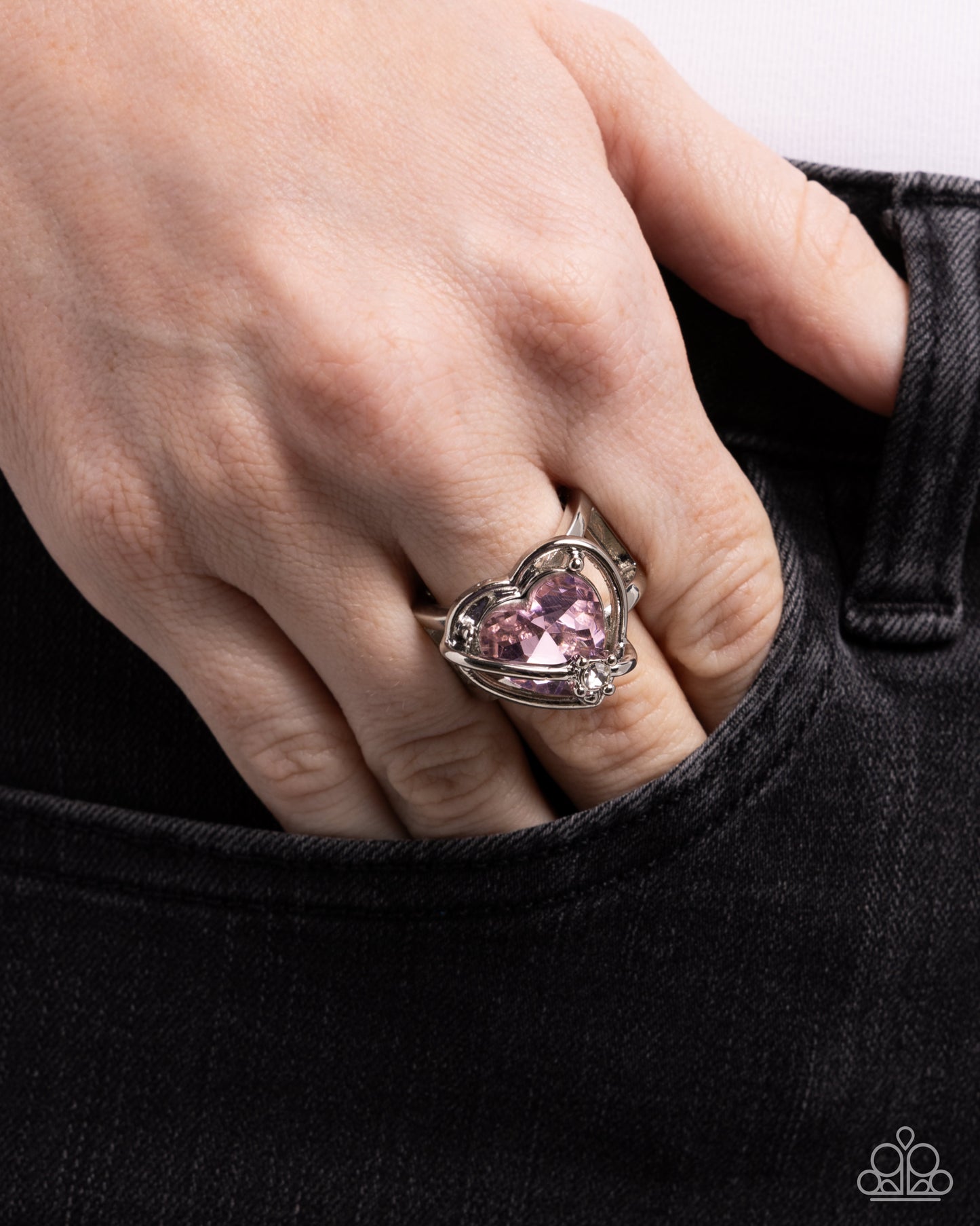 Cutie Chemistry - Pink Cubic Zirconia Heart Gem Ring Paparazzi R0900