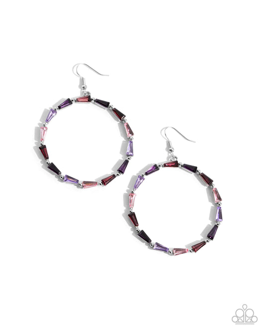 Bounce Around - Purple Rhinestone Earring Paparazzi E2732