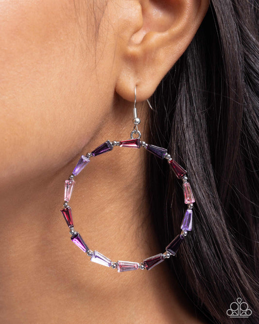 Bounce Around - Purple Rhinestone Earring Paparazzi E2732