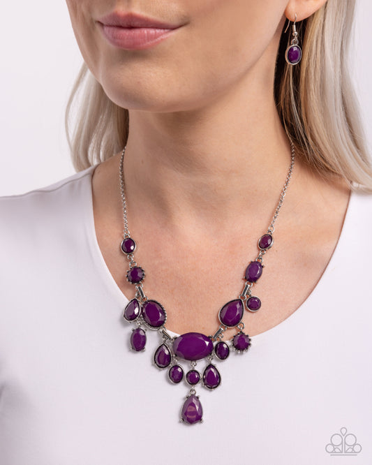 Significant Influence - Purple Plum Bead Fringe Necklace Paparazzi