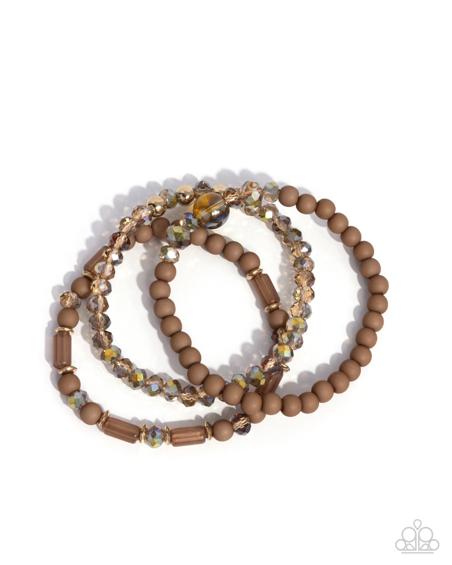 Dreamy Dance - Brown - Warm Brown, Iridescent Topaz Bead Stretch Bracelet Paparazzi B1909