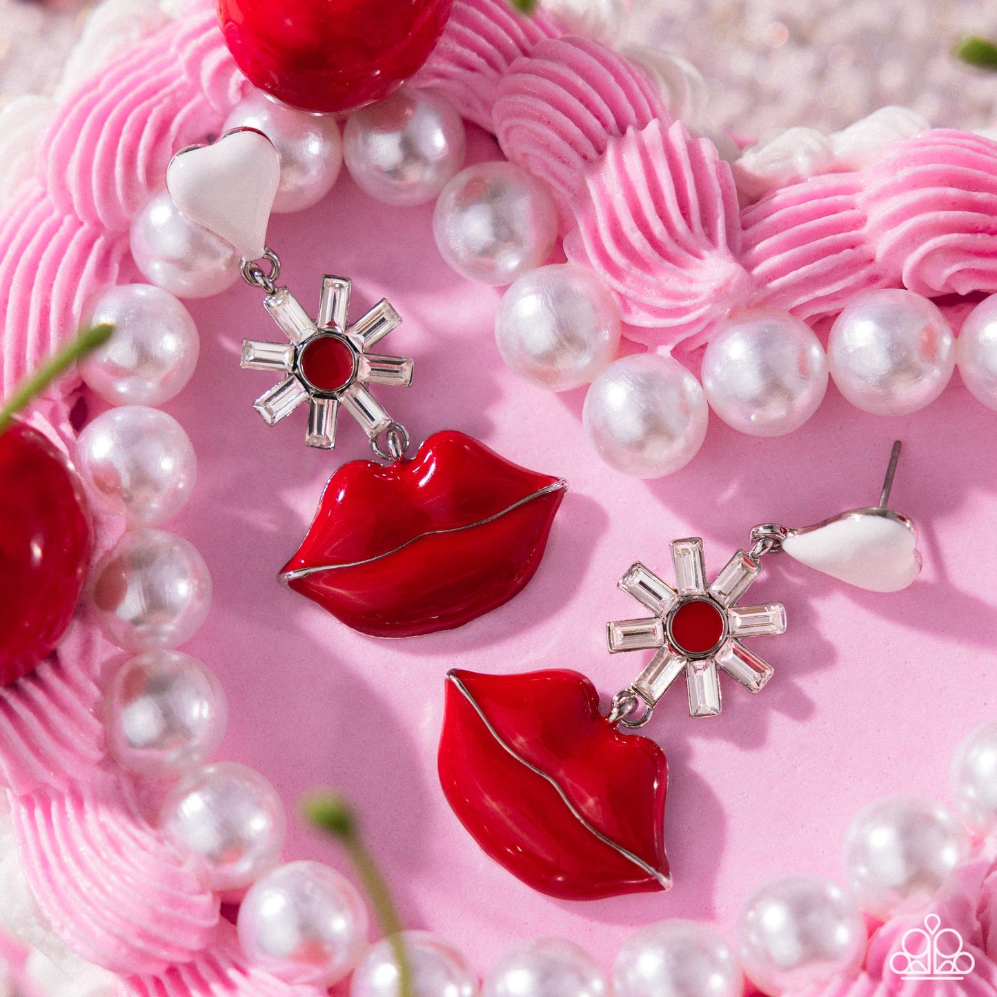 Let Me Kiss You - Red Lip Valentine Post Earring Paparazzi E2508