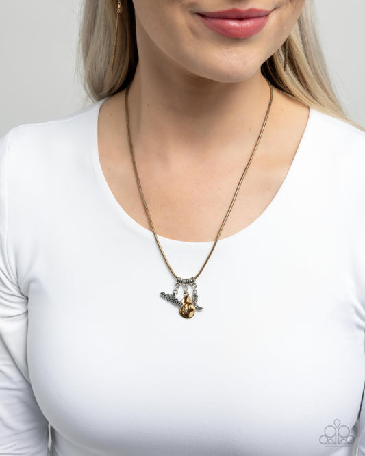 Boy Meets COWGIRL - Multi Silver & Gold Santa Fe Style COWGIRL Necklace Paparazzi N3258