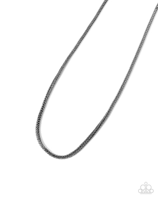 Breaking Away - Black Gunmetal Chain Urban Men's Necklace Paparazzi N3638
