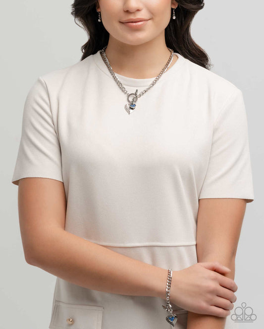 Cherub Class - Complete Look - Cherub Chic - Blue Necklace, Cherub Canvas - Blue Bracelet Set Paparazzi N3525