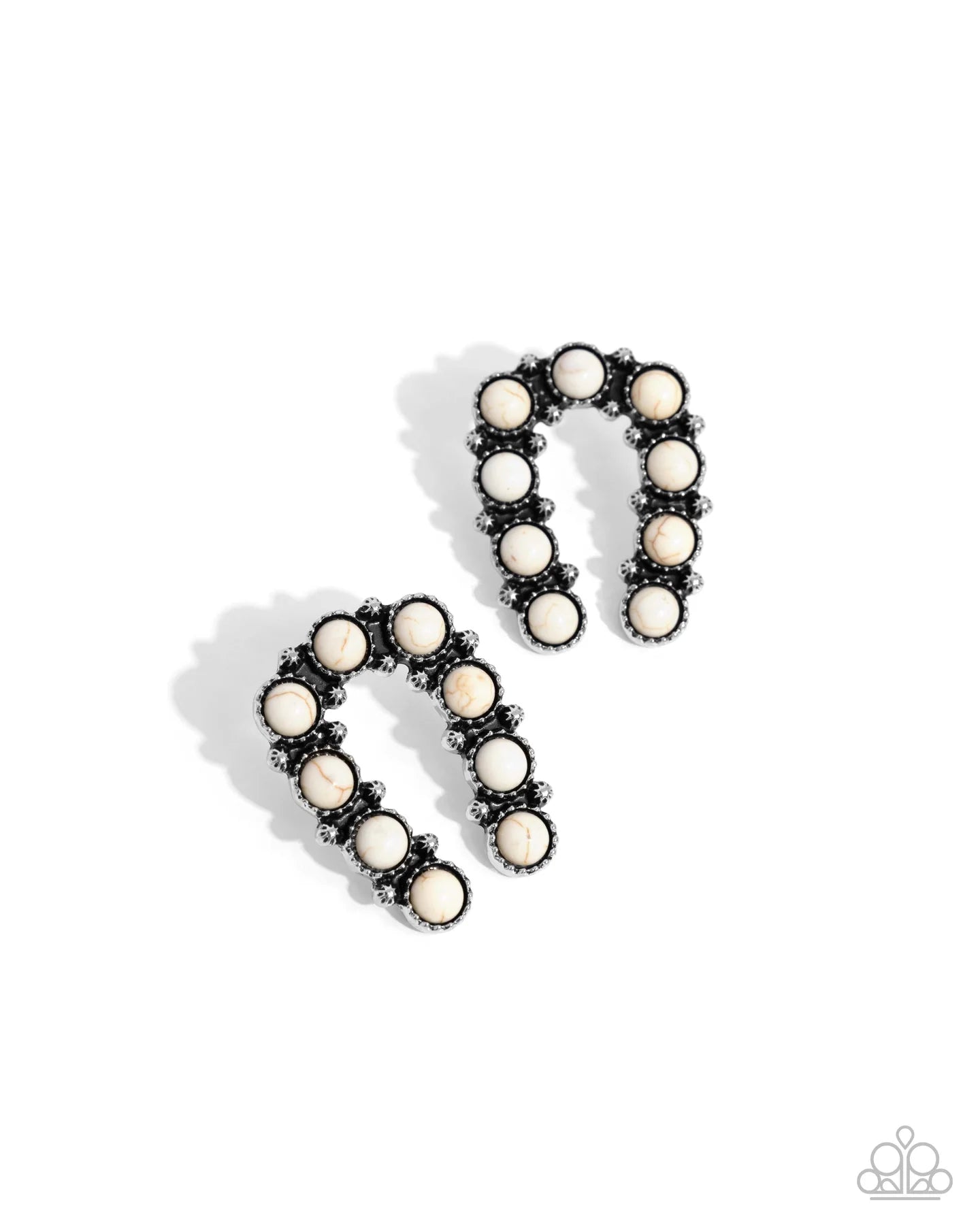 Wild West Wonder White Post Earring Paparazzi E3083