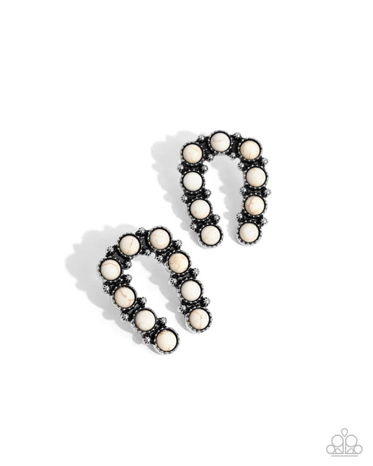 Wild West Wonder White Post Earring Paparazzi E3083