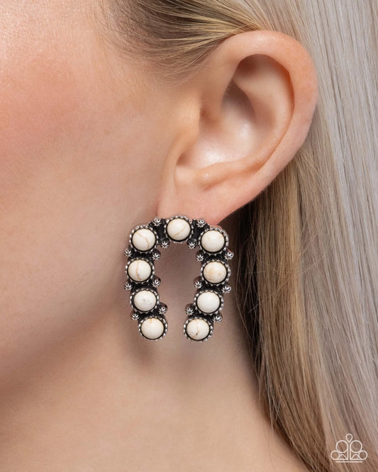 Wild West Wonder White Post Earring Paparazzi E3083