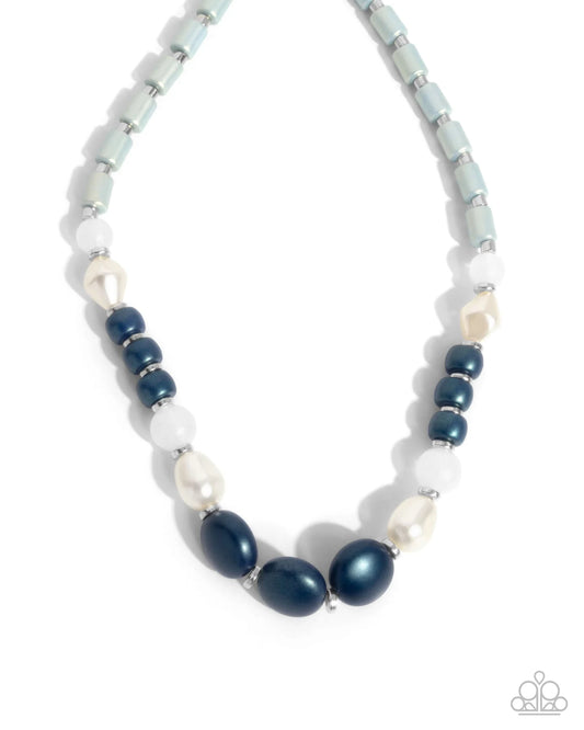 Paparazzi Complete Look - Captivating Can-Can Necklace and Charming Can-Can Bracelet Blue Bead 2-Piece Set N3837