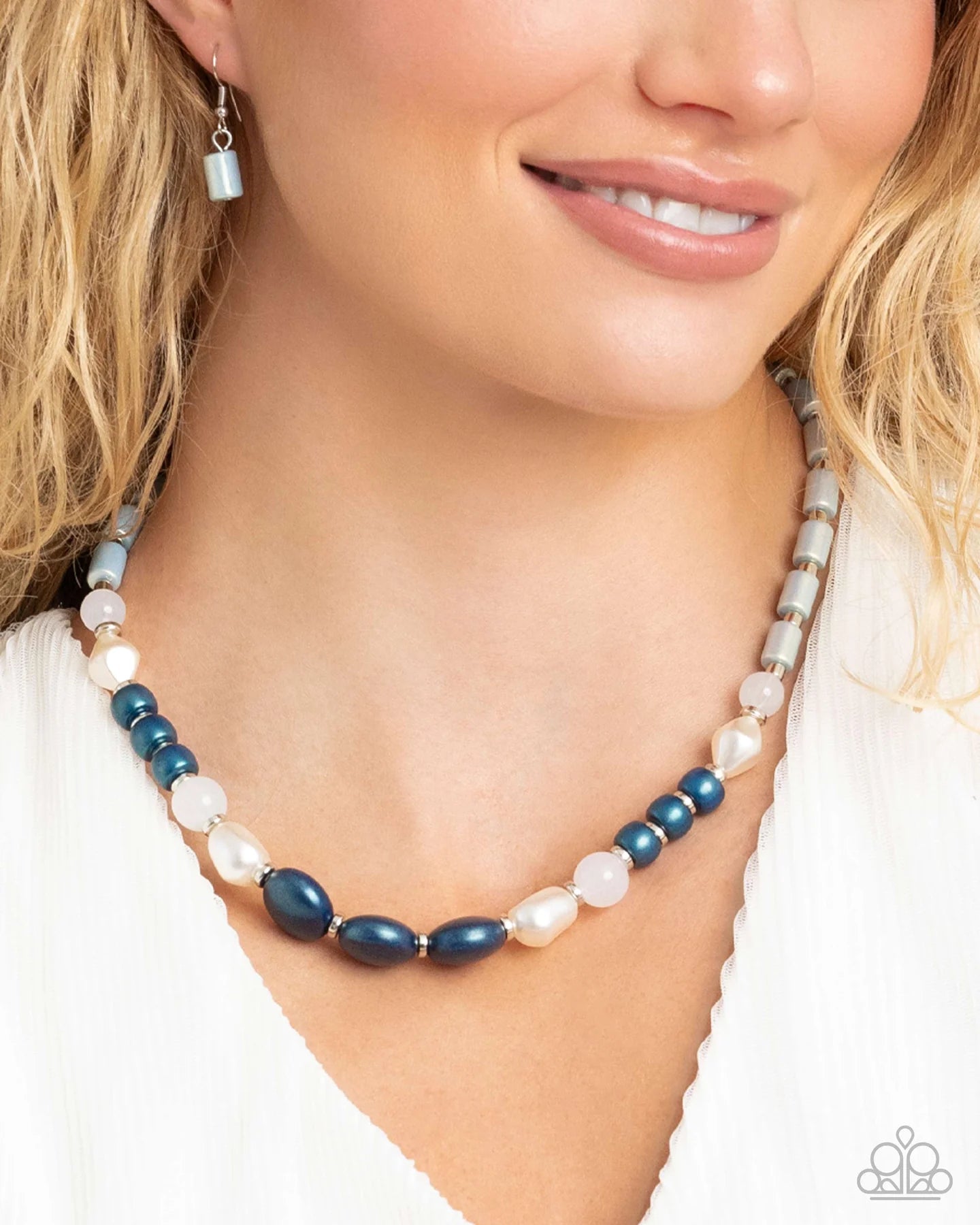 Paparazzi Complete Look - Captivating Can-Can Necklace and Charming Can-Can Bracelet Blue Bead 2-Piece Set N3837