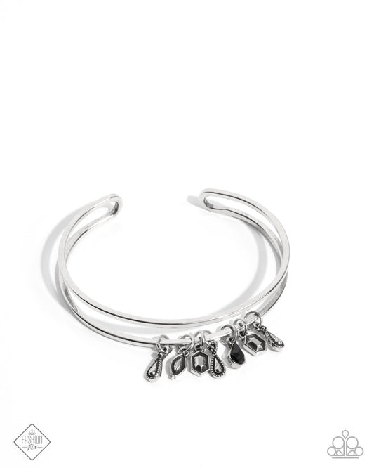 Festival Freestyle - Silver Cuff Bracelet Sunset Sightings December 2024 Fashion Fix Paparazzi B2129