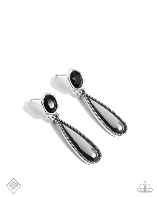 Festival Fame - Black & Silver Post Earring Paparazzi Sunset Sightings December 2024 Fashion Fix E2725
