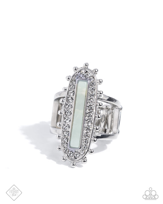 Top-Notch Taste - Blue Milky Stone Ring Fiercely 5th Avenue Fashion Fix January 2025 Paparazzi R1049