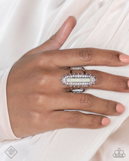 Top-Notch Taste - Blue Milky Stone Ring Fiercely 5th Avenue Fashion Fix January 2025 Paparazzi R1049