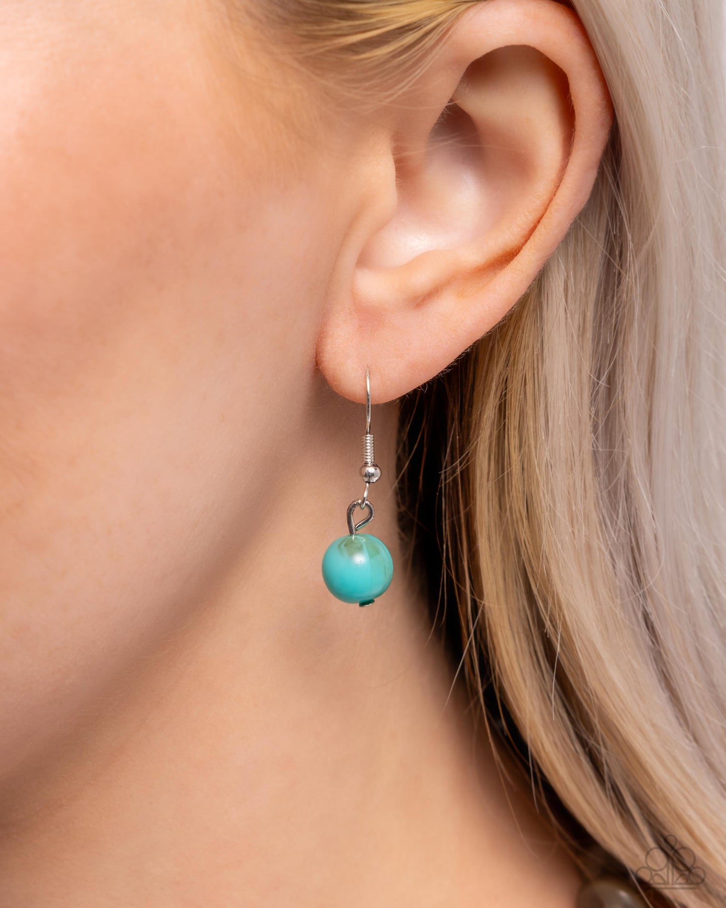 Not a Phase - Blue Turquoise Marbled & Gray Bead Necklace Paparazzi N3168