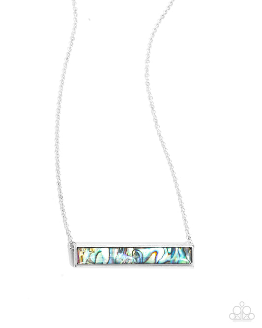 Adorable Abalone - Multi Abalone Shell Swirl Bar Necklace Paparazzi N3434
