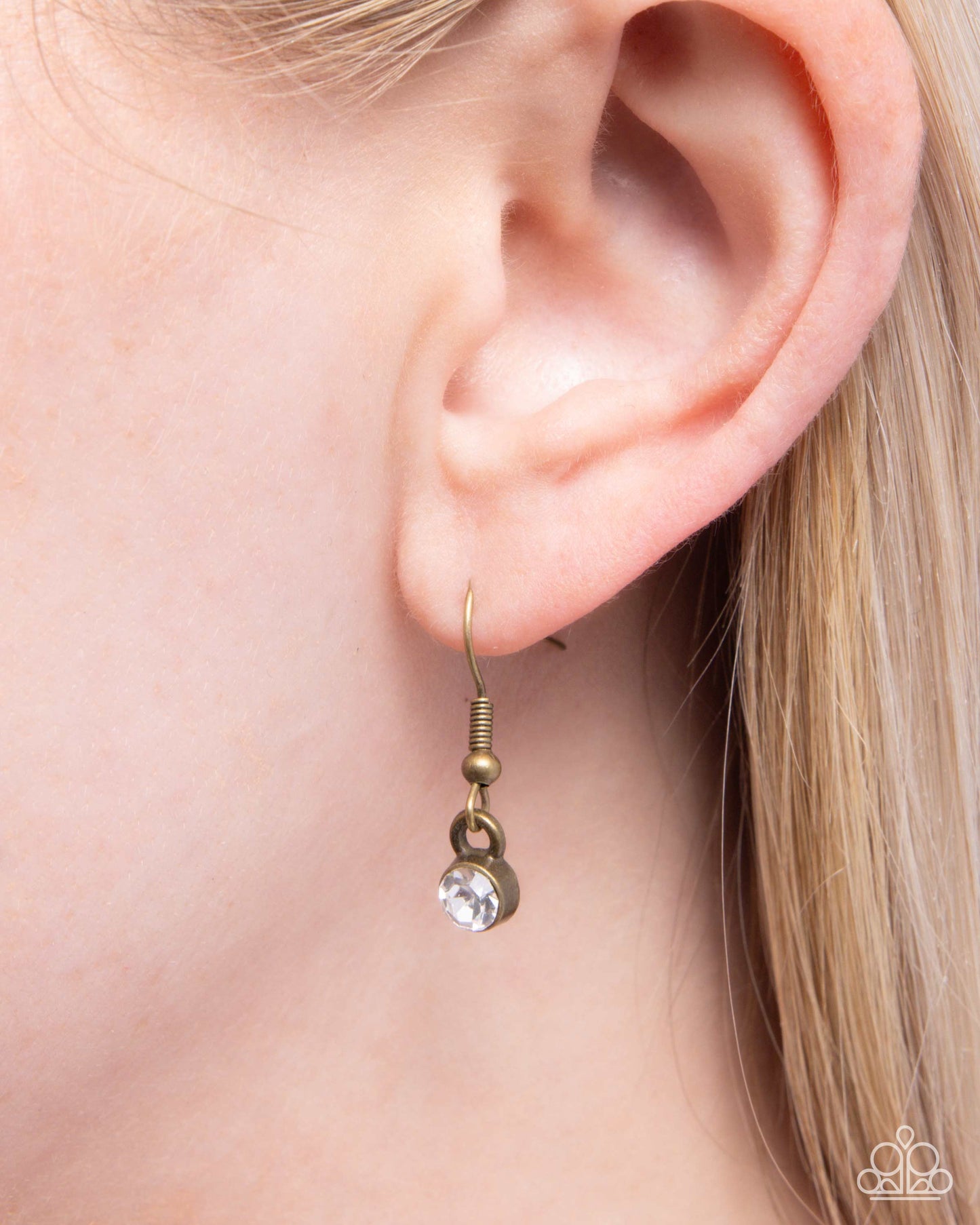 Professional Powerhouse - Brass White, Champagne Gem Necklace Paparazzi N2939